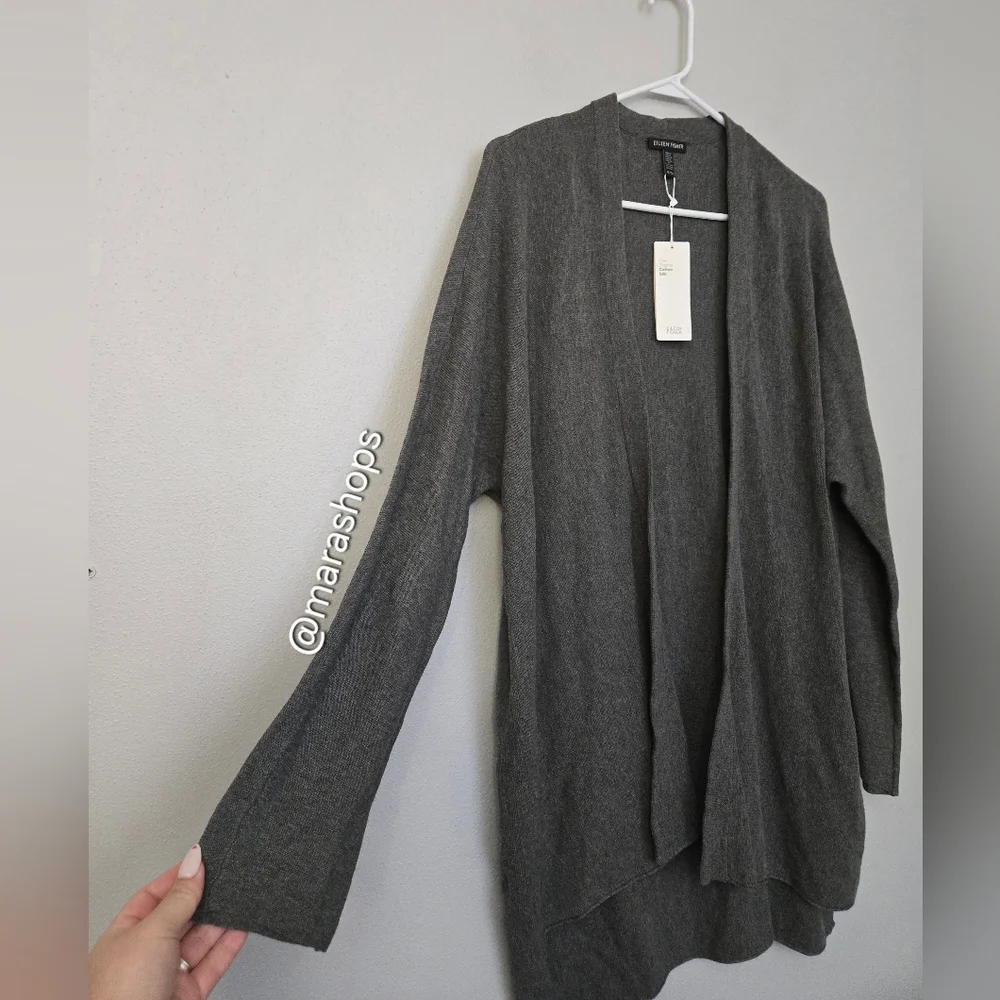 EILEEN FISHER Organic Cotton & Silk Simple Cardigan